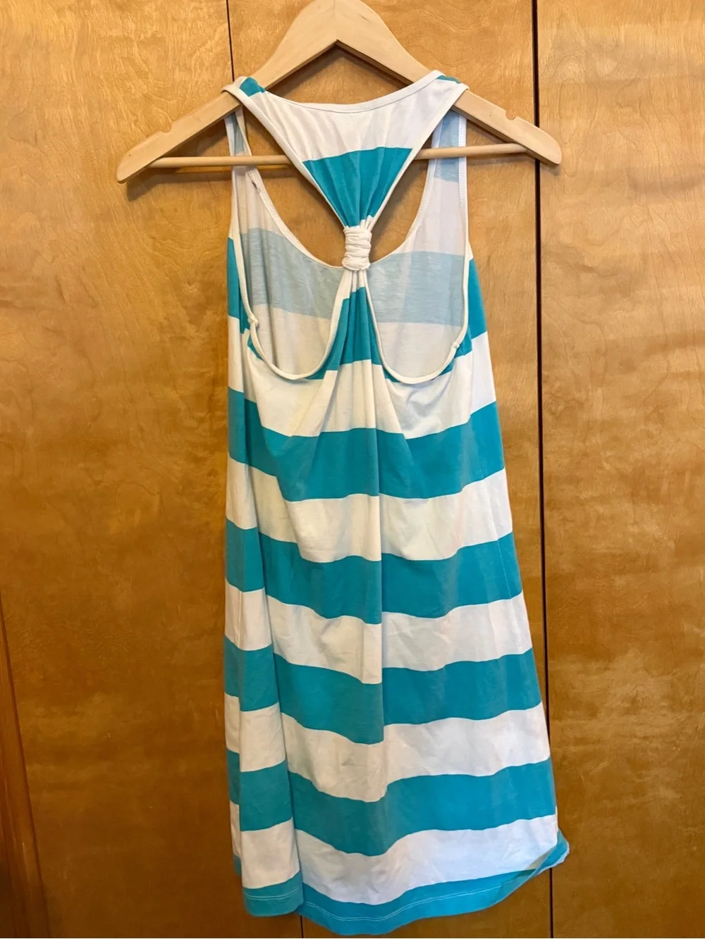 Tommy Bahama Turquoise and White Striped Swim Coverup
